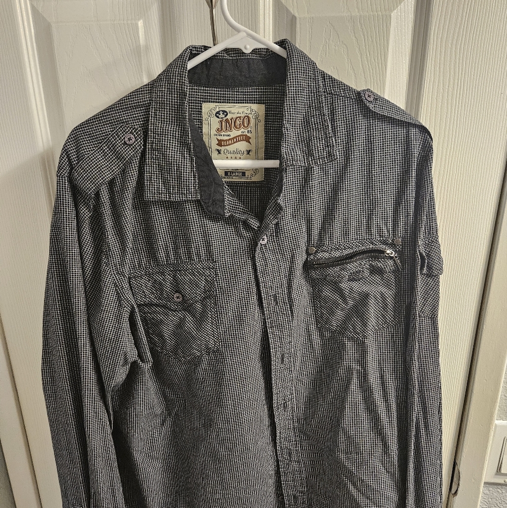 JNCO Men's Grey Long Sleeve Shirt XL